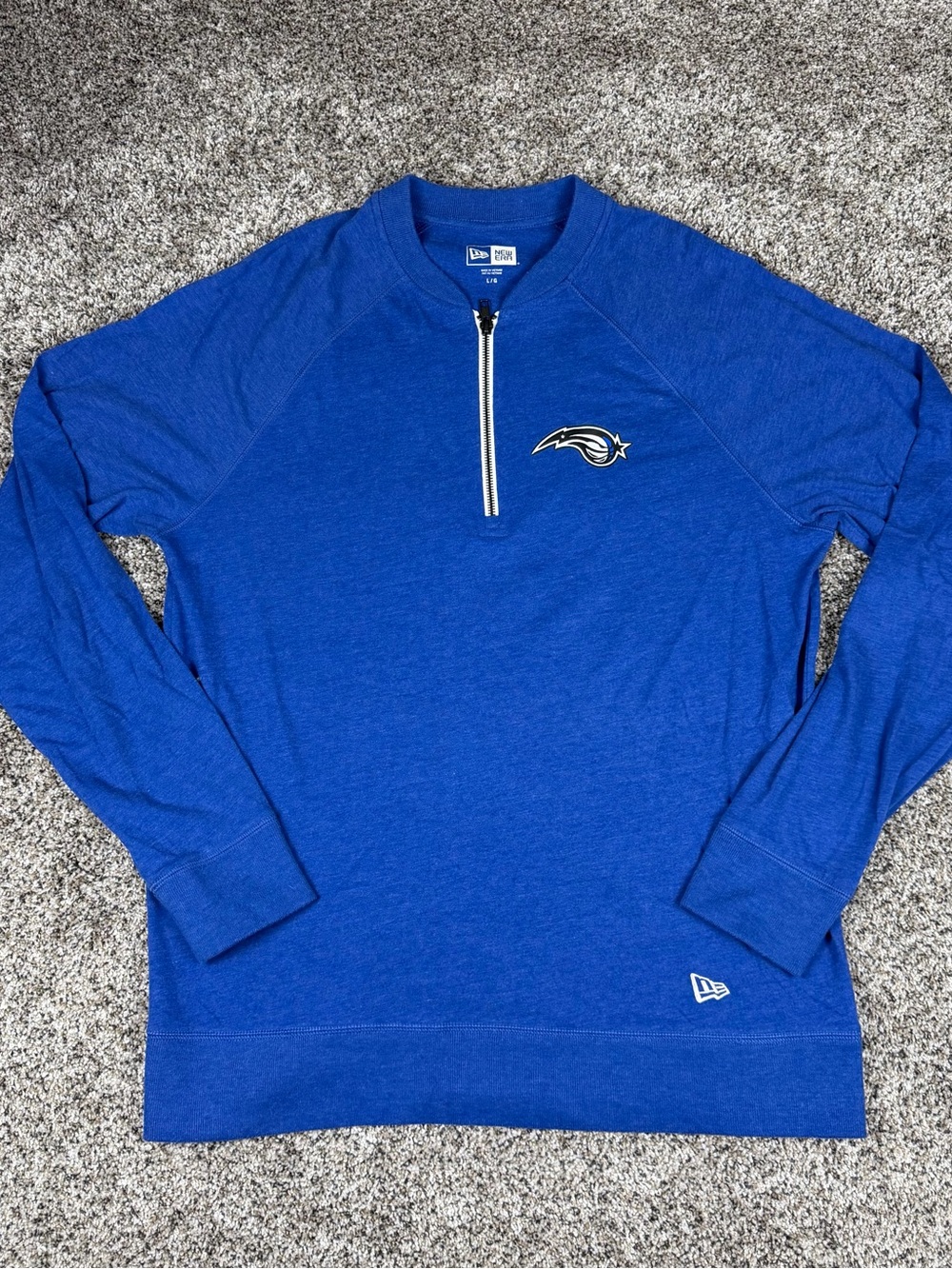 New Era Orlando Magic Royal Blue Long Sleeve Quarter-Zip Pullover NBA